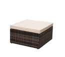 Rattan Patio Furniture Set Wicker Sofa Cushioned Sectional (4 Pieces, Brown) by HouseOfZazla