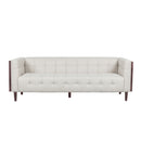 Contemporary Mid-Century Charm 3 Seater Sofa With Button Tufted Waffle Stitching by HouseOfZazla