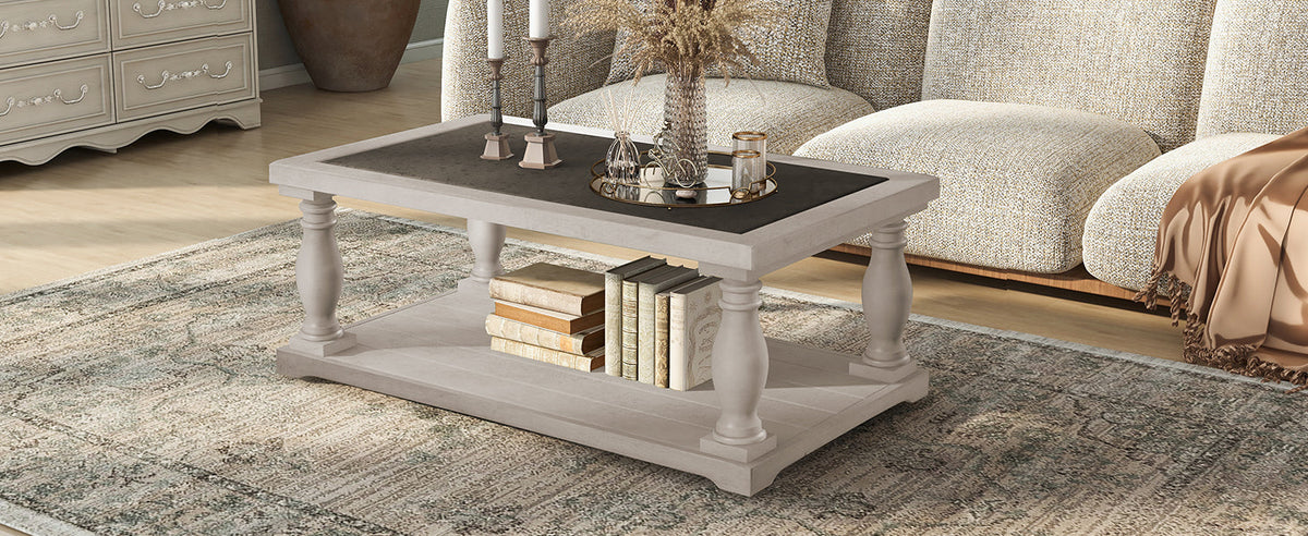 Vibe Haus Farmhouse Rectangular Coffee Table, photo 5 of 10