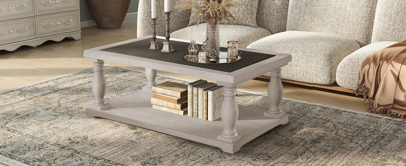 Vibe Haus Farmhouse Rectangular Coffee Table, photo 5 of 10