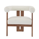 Modern Upholstered Round Arm Accent Chair With Upholstery