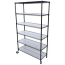 6 Tier 6000Lbs Capacity Nsf Metal Shelf Wire Shelving Unit, Heavy Duty Adjustable Storage Rack With Wheels & Shelf Liners For Commercial Grade Utility Steel Storage Rack by HouseOfZazla