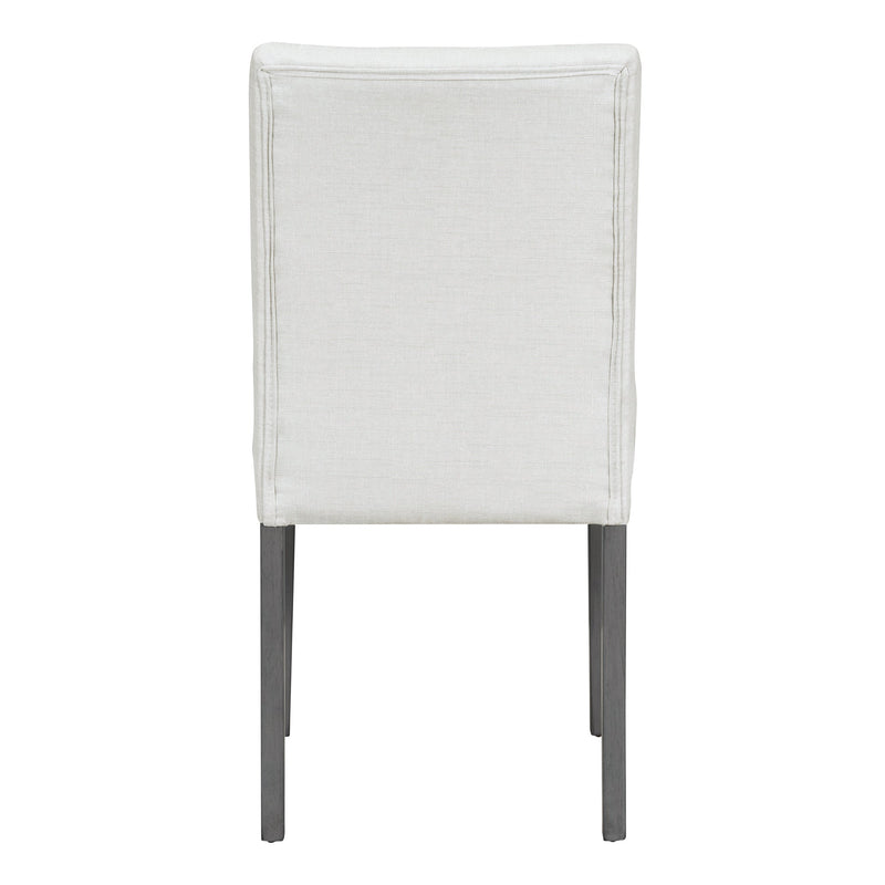 5-Piece Farmhouse Style Dining Table Set, Marble Sticker and Cross Bracket Pedestal Dining Table, and 4 Upholstered Chairs (White+Gray)