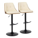 Gianna - Mid Century Modern Adjustable Barstool, Swivel With Rounded T Footrest (Set of 2) by HouseOfZazla