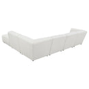 Nevve - 6 Piece Upholstered Tufted Sectional - Ivory by HouseOfZazla