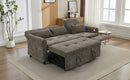 2-in-1 Sofa 82' Three-Seater with Sofa Bed and Reversible Recliner, Dark Grey Chenille
