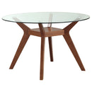 Flynn - 5 Piece Glass Top Dining Table Sets And Chairs - Brown by HouseOfZazla