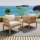 Outdoor Acacia Wood and Rope Club Chair with Cushions (Set of 2) by HouseOfZazla