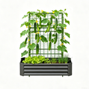 2-in-1 Raised Garden Bed with Trellis - 4x2x1 Ft Outdoor Planter by HouseOfZazla