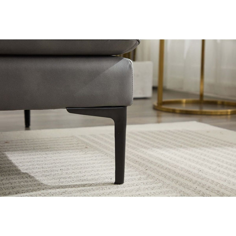 77"Antique Gray Luxury Genuine leather match contemporary sofa with USB charger,3 seats comfy coach for living room home office