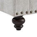 61" Chenille modern Upholstered Sofas Love Seater with Nails and Armrests (White)