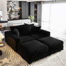 Deep Seat Convertible Sofa With Soft Pillows And Ottomans by HouseOfZazla