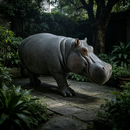 12.6'' Weather Resistant Hippopotamus Garden Statue by HouseOfZazla