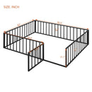 Metal Floor Bed Frame With Fence And Door by HouseOfZazla