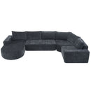 Modular Cloud Sectional Sofa Set, U-Shaped Upholstered Couch With Deep Seat