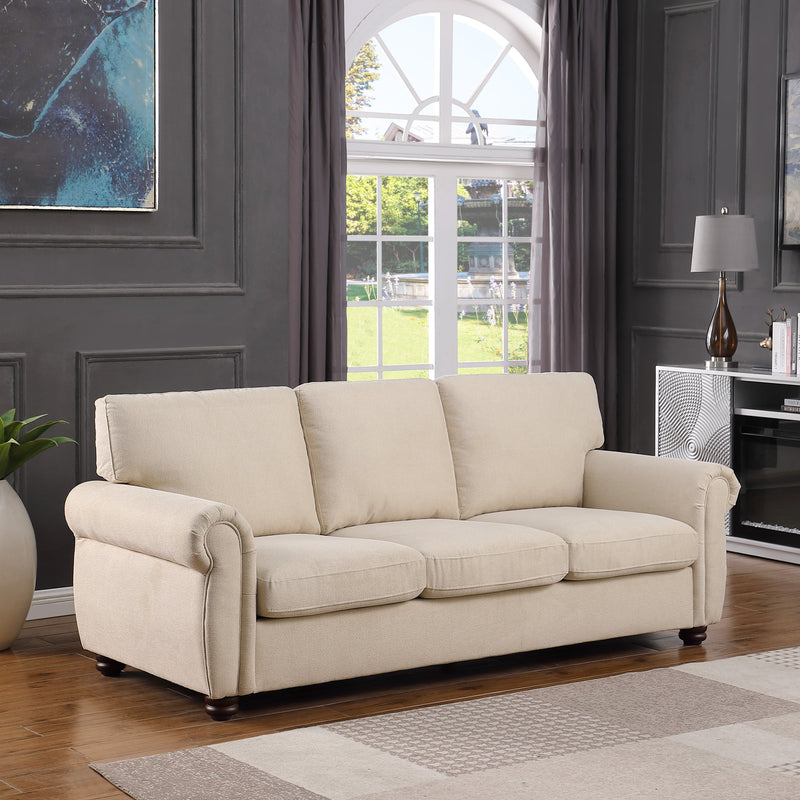 Walker Edison | Chenille Country Rustic 3 Seater Sofa