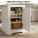 55" Farmhouse Office Desk with Storage Cabinet & Charging Station