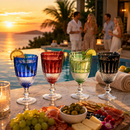 Crystal Italian Multicolor Design Cups -Set of 4