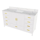 60" Modern Solid Wood Bathroom Vanity with Sink