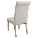 Upholstered Dining Chair With Rolled Edge Seat Back (Set of 2) - Beige by HouseOfZazla