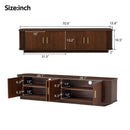 70" TV Stand With Ample Storage, Refined Curved Corners - Dark Brown by HouseOfZazla