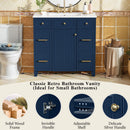 Bathroom Vanity With Ceramic Sink, Soft Close Doors, Adjustable Shelves by HouseOfZazla