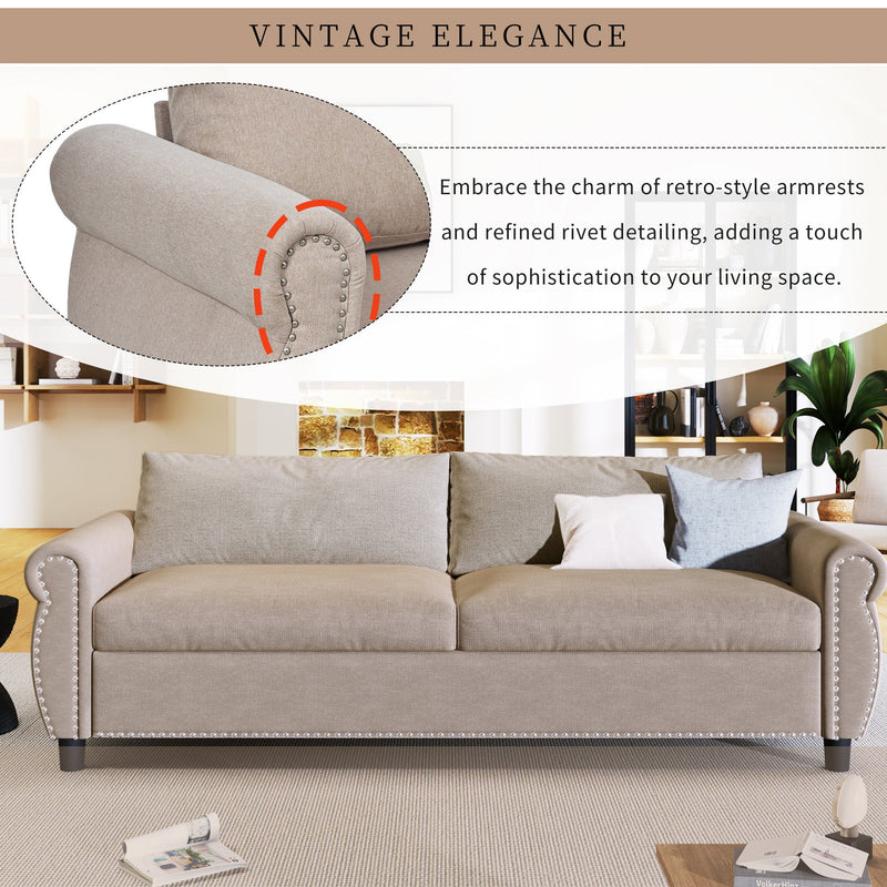 80.7" 2-in-1 Sofa Bed Sleeper with Large Mattress(63"x70.9x3.3 inch), for Living Room Spaces Bedroom