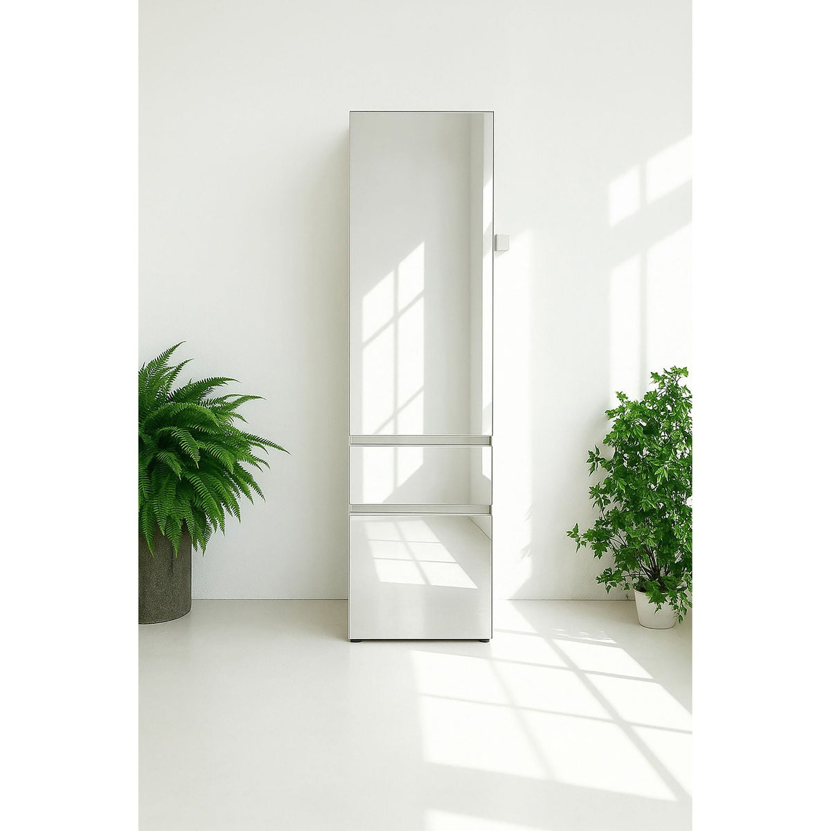 Elise - Slim Modular Closet Cabinet With Mirror - White, photo 15 of 17