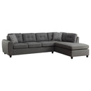 Balta - 2 Piece Loose Back Sectional With Ottoman Upholstered - Gray by HouseOfZazla