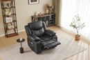 Black Color Air Leather Recliner Chair with Vibration and Heating by HouseOfZazla