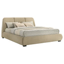 Mokena 46-inch Upholstered California King Platform Bed Brown