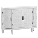 Accent Storage Cabinet Sideboard Wooden Cabinet with Antique Pattern Doors for Hallway, Entryway, Living Room