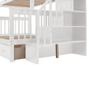 Stairway Bunk Bed With Storage And Guard Rail For Bedroom by HouseOfZazla