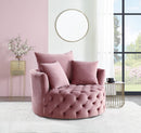 Zunyas Velvet Accent Chair With Swivel by HouseOfZazla