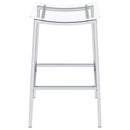 Jovani Acrylic Backless Bar Stool Chrome (Set of 2)