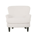 Boucle Fabric Upholstered Living Room Set With Tapered Legs - Cream - Cream