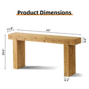 63" Solid Wood Console Table – Rustic Farmhouse Sofa Table