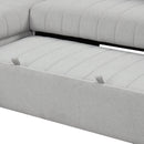 82.6" L-shaped Sectional Pull Out Sofa Bed Sleeper Sofa with Two USB Ports, Two Power Sockets and a Movable Storage Ottoman, Gray