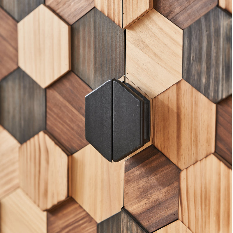 Distressed Storage Cabinet with Honeycomb Pattern, photo 5 of 10