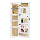 Jewelry Armoire Organizer With Full Length Mirror, Wall Mounted Lockable Cabinet With LED Light by Unique Piece Furniture