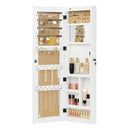 Jewelry Armoire Organizer With Full Length Mirror, Wall Mounted Lockable Cabinet With LED Light by Unique Piece Furniture