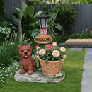 Sitting Puppy Solar Planter Outdoor Statue by HouseOfZazla