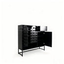 Buffet Cabinet with Storage and Woven Doors