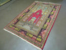 4' X 6' Antique 1920s Handmade Turkish Mehrab Design Wool Rug Lantern Beautiful