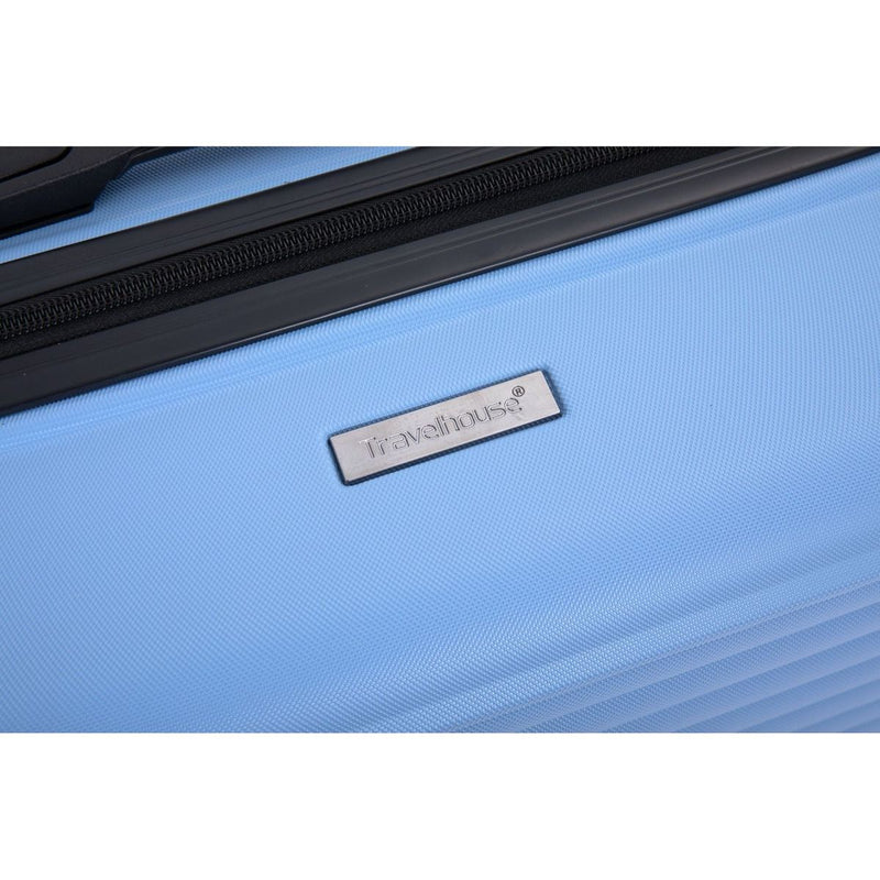 3 Piece Luggage Sets ABS Lightweight Suitcase with Two Hooks, Spinner Wheels, TSA Lock, (20/24/28) LIGHT BLUE