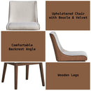 Ginny - Boucle Velvet Side Chair (Set of 2) - Walnut by Unique Piece Furniture