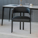 Modern Dining Upholstered Barrel Chair With Curved Back And Armrests by HouseOfZazla