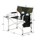 Padded Folding Outdoor Chair With Side Table And Storage Pockets, Lightweight Oversized Directors Chair For Indoor, Outdoor Camping, Picnics And Fishing by HouseOfZazla