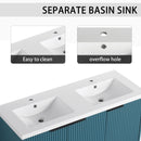 Contemporary Wall Mounted Bathroom Vanity With Resin Double Sink by HouseOfZazla