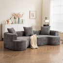 Modern Style Ultra Smooth Curved Sofa With 3 Pillows by Unique Piece Furniture